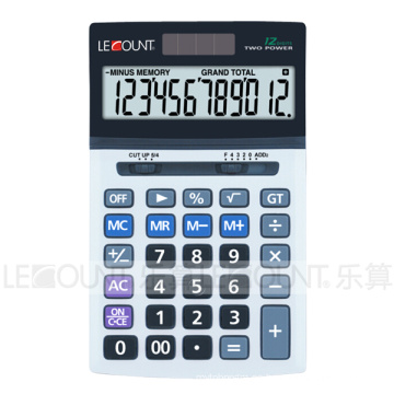 Calculadora de 12 dígitos de doble potencia de oficina mide 180x107x28mm (LC22612)